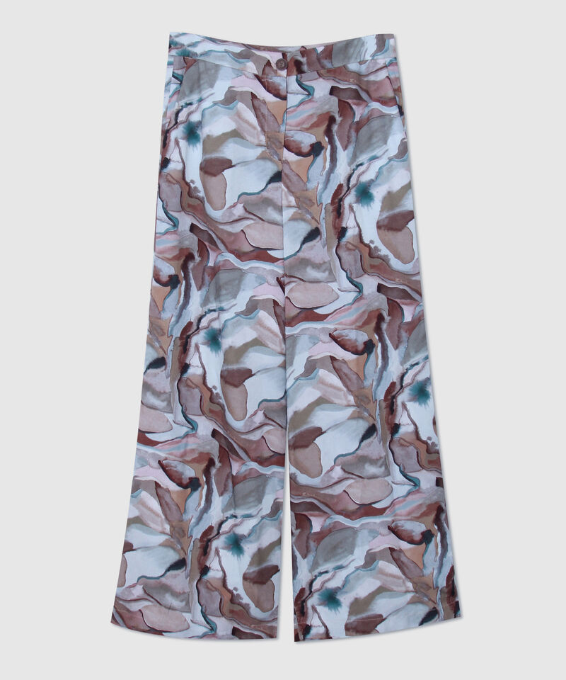 Pantalón Estampado Fluido Bota Amplia