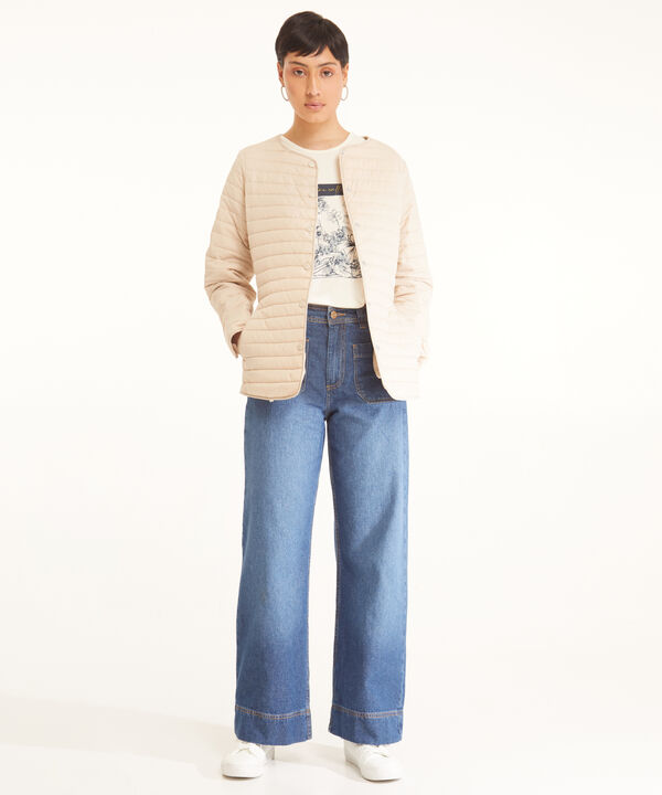 Chaqueta Acolchada Con Broches Y Bolsillos