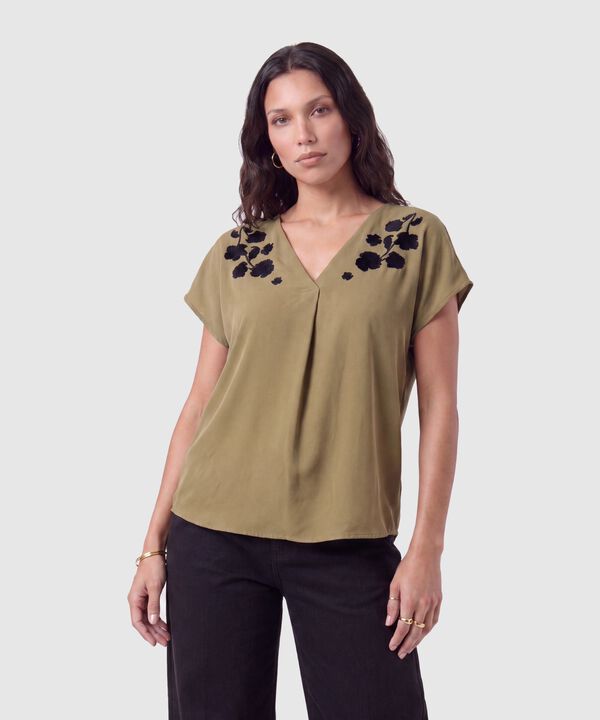 Blusa Con Detalles Bordados Para Mujer image number null