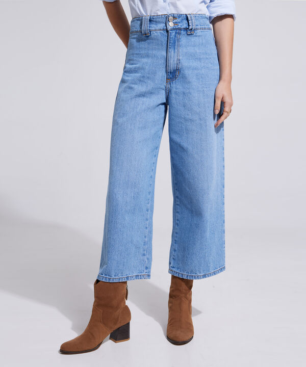 Jean Tipo Culotte Tono Claro