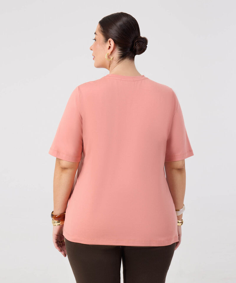 Camiseta De Cuello Redondo Para Mujer Curvy