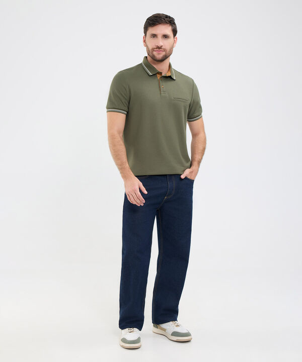 Polo Unicolor Para Hombre image number null