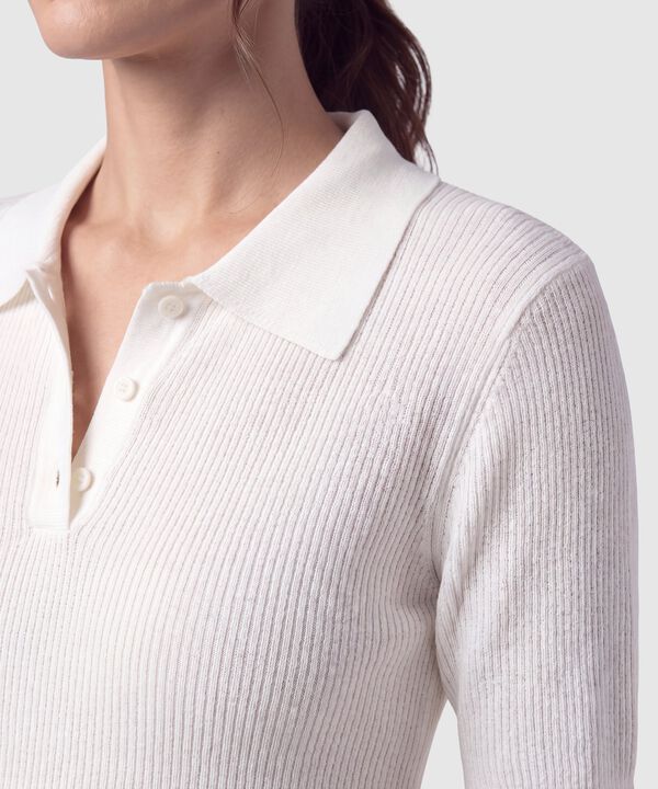 Polo Acanalada Para Mujer
