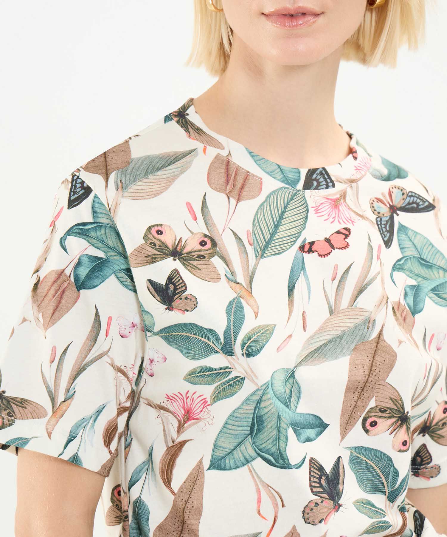 Camiseta Estampado Botánico