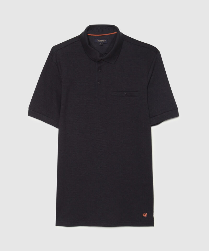 Polo Unicolor Regular Con Bolsillo De Ribete Tejido