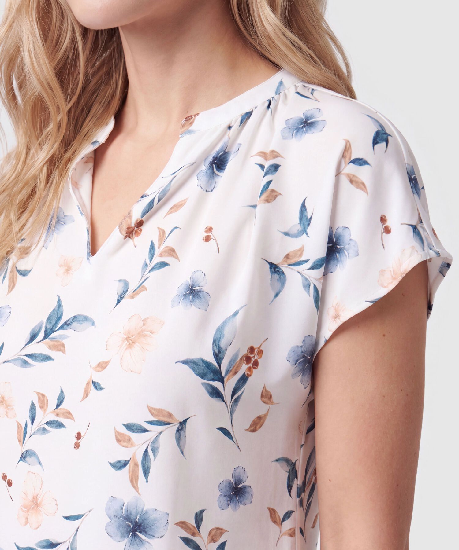 Blusa Fluida Manga Corta Mujer