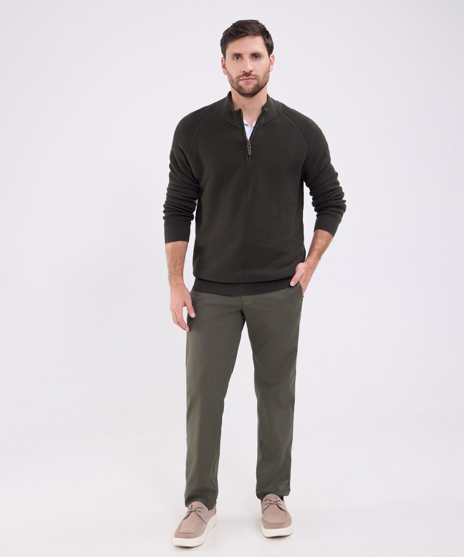 Saco Cuello Alto Con Cremallera Para Hombre