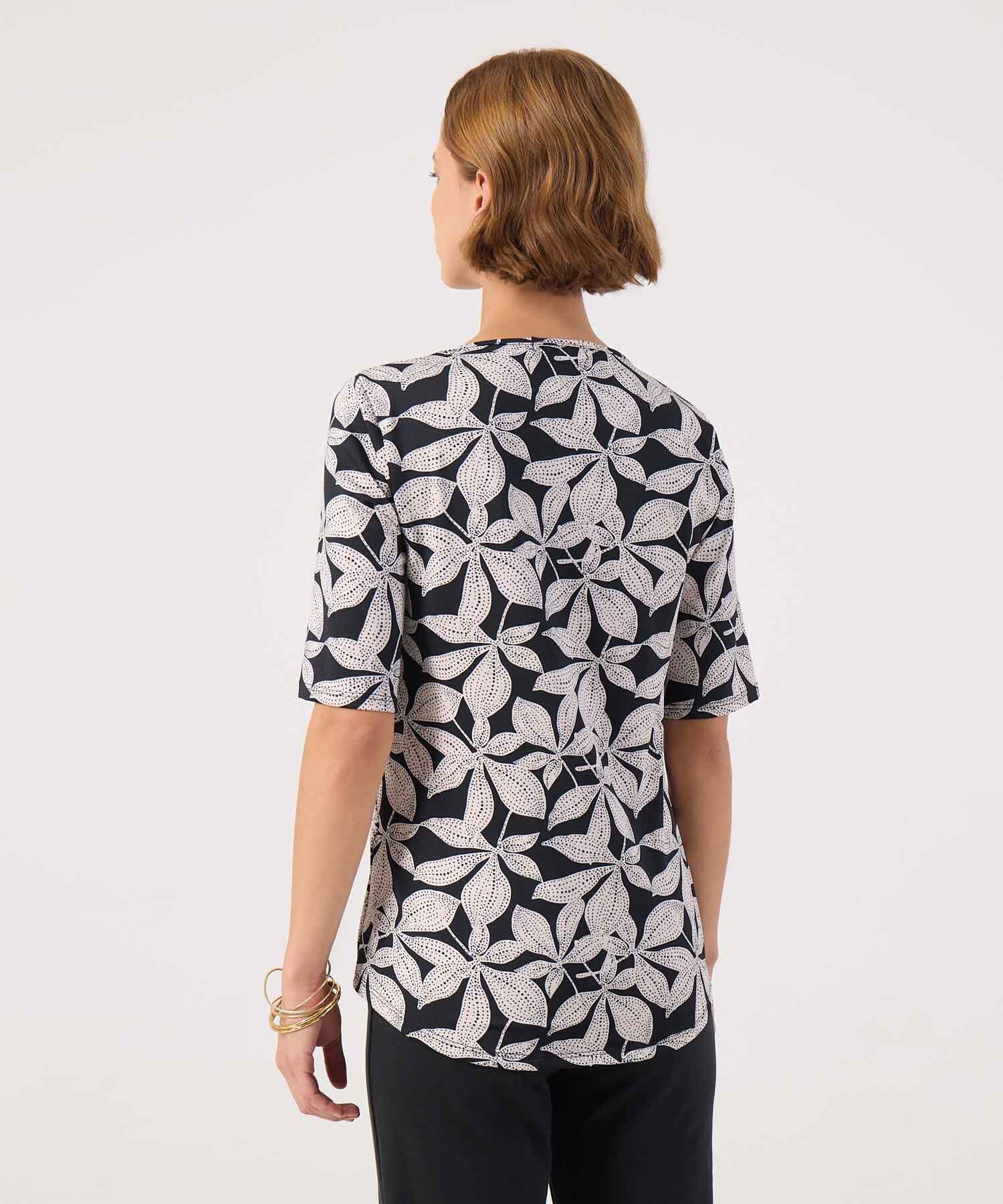 Camiseta Manga 3/4  Cuello Redondo  Estampada