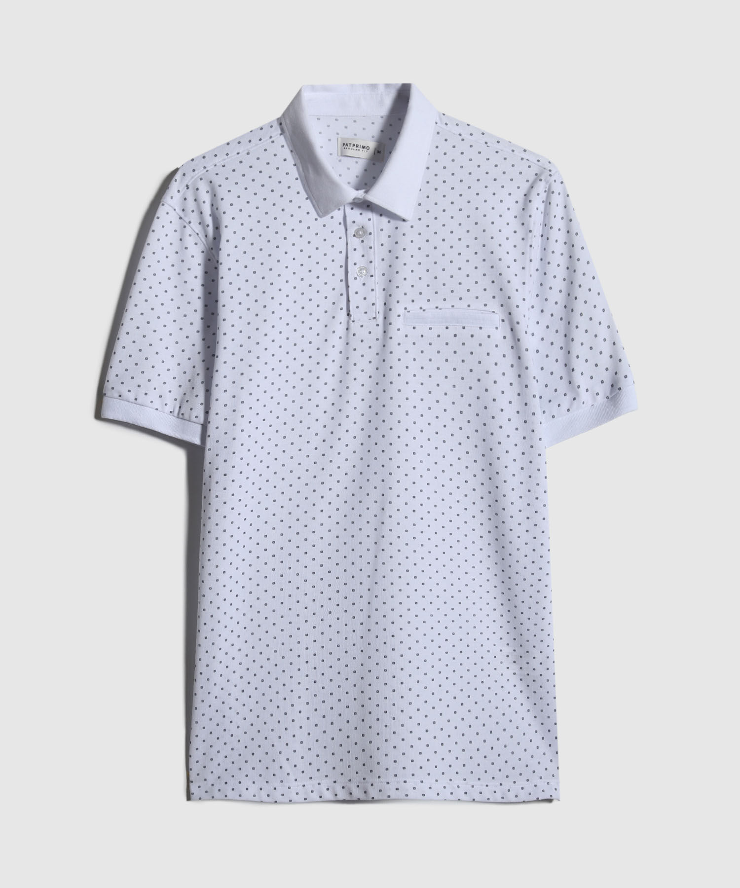 Polo Estampada Cuello Maquina Con Bolsillo Ribete