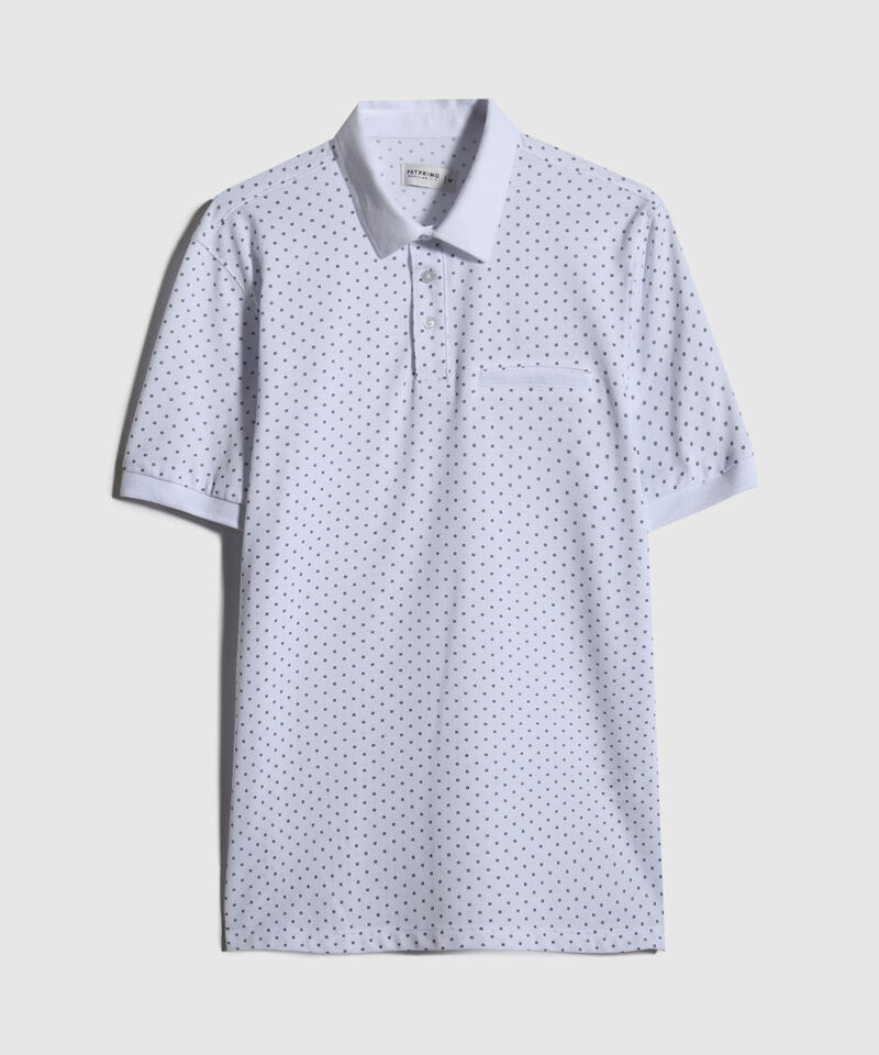 Polo Estampada Cuello Maquina Con Bolsillo Ribete