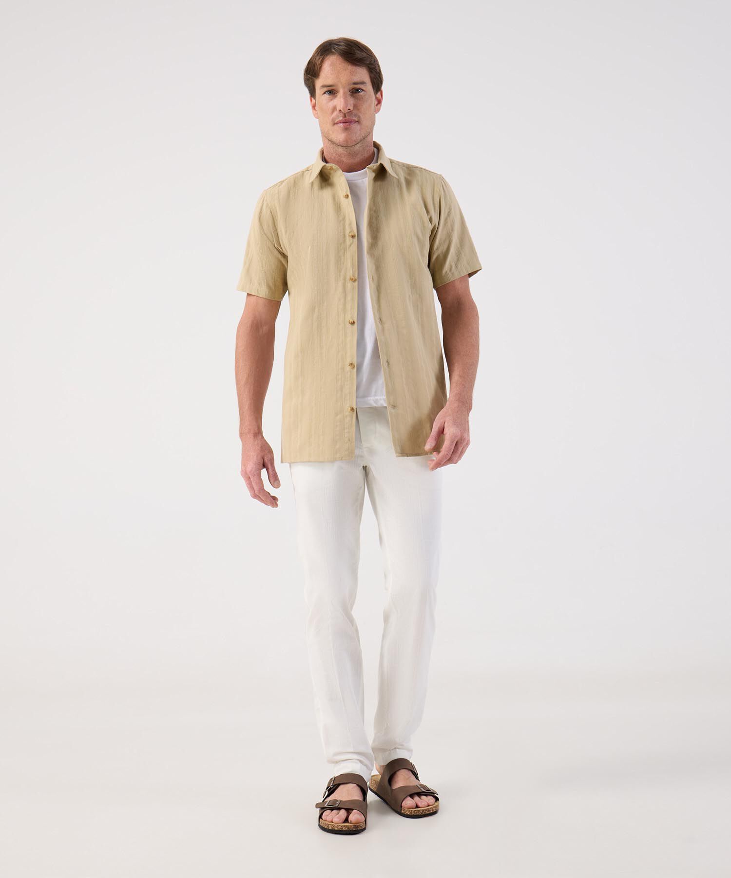 Camisa de Manga Corta Texturizada para Hombre