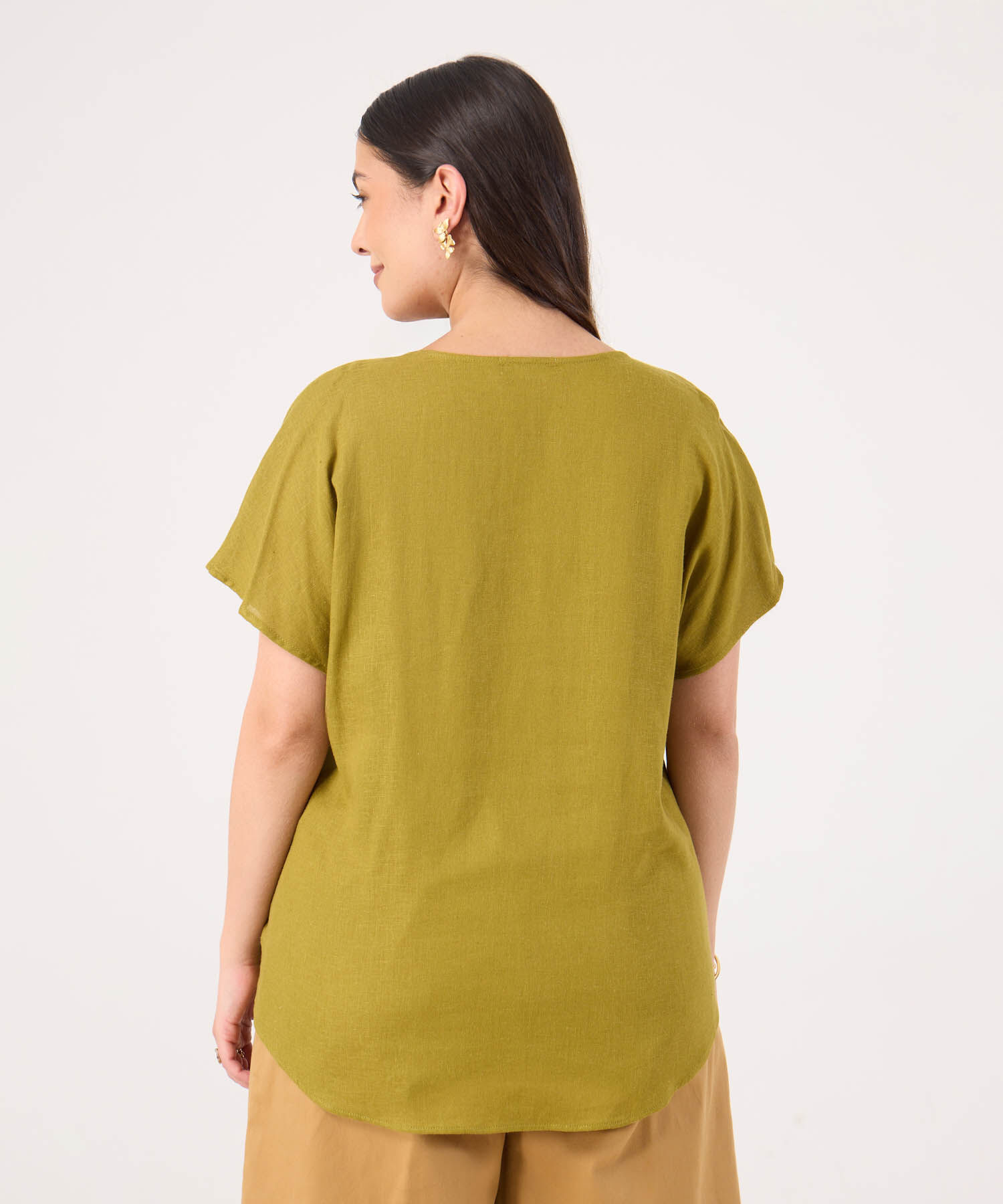 Blusa Manga Corta Unicolor