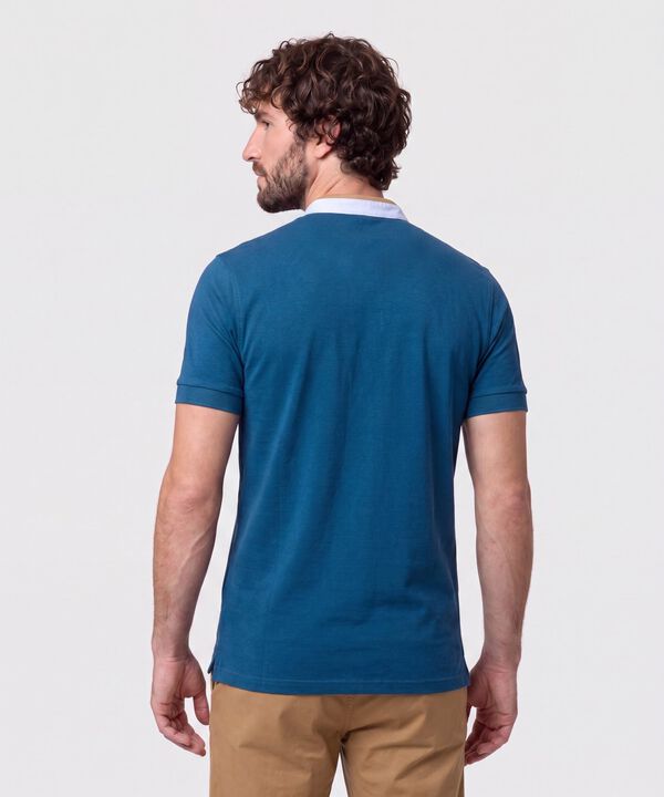 Polo Con Cuello Neru Y Pechera Hombre