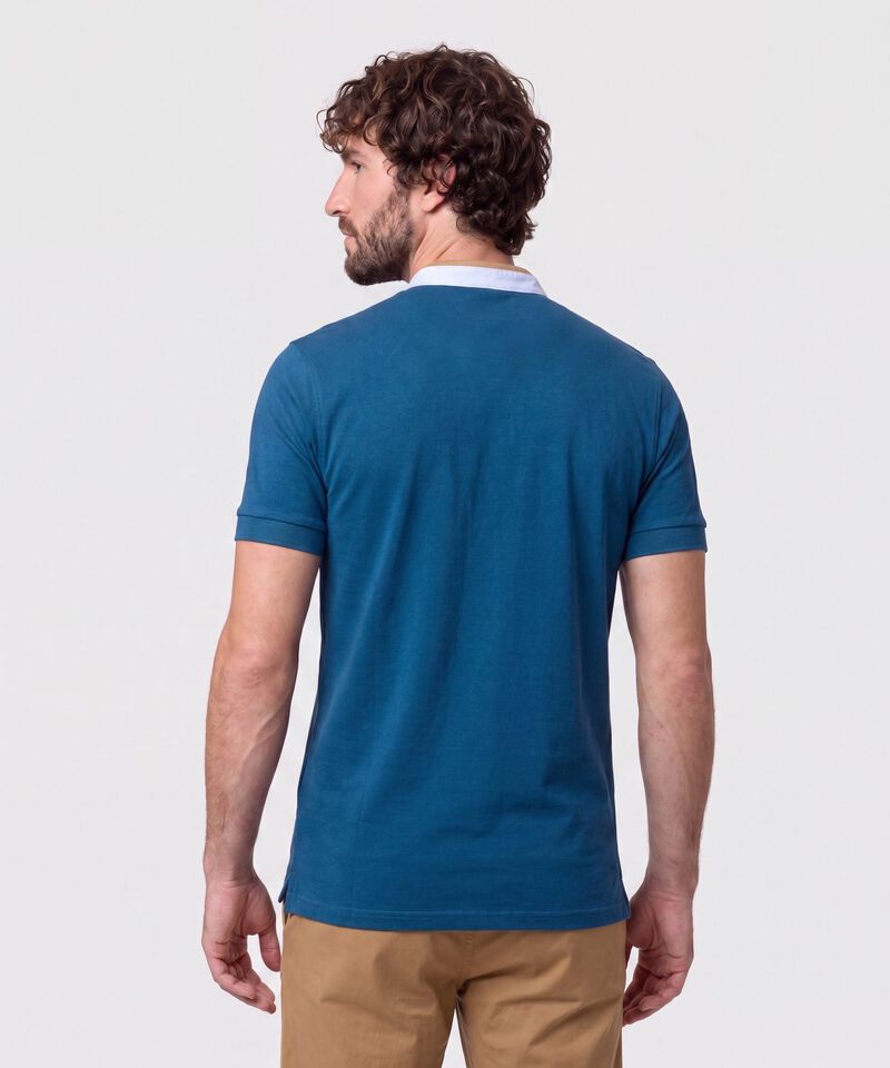 Polo Con Cuello Neru Y Pechera Hombre