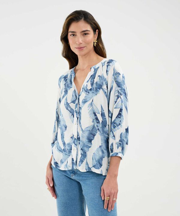 Blusa Estampada Escote en V image number null