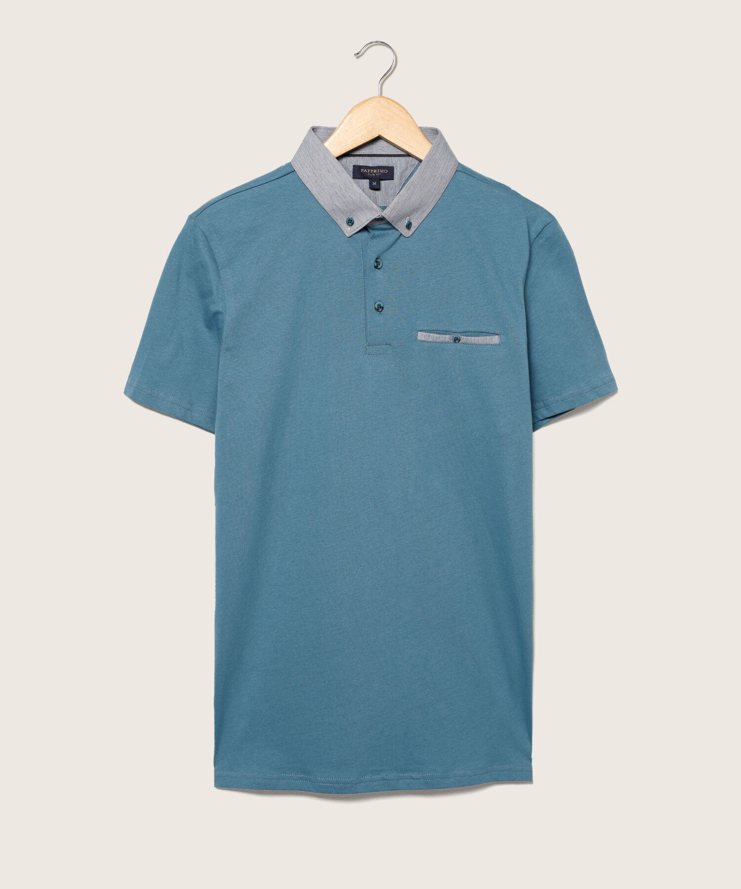 Polo Cuello Maquina Button Down, Slim Fit