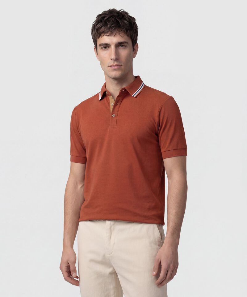 Polo Con Pechera En Contraste Para Hombre