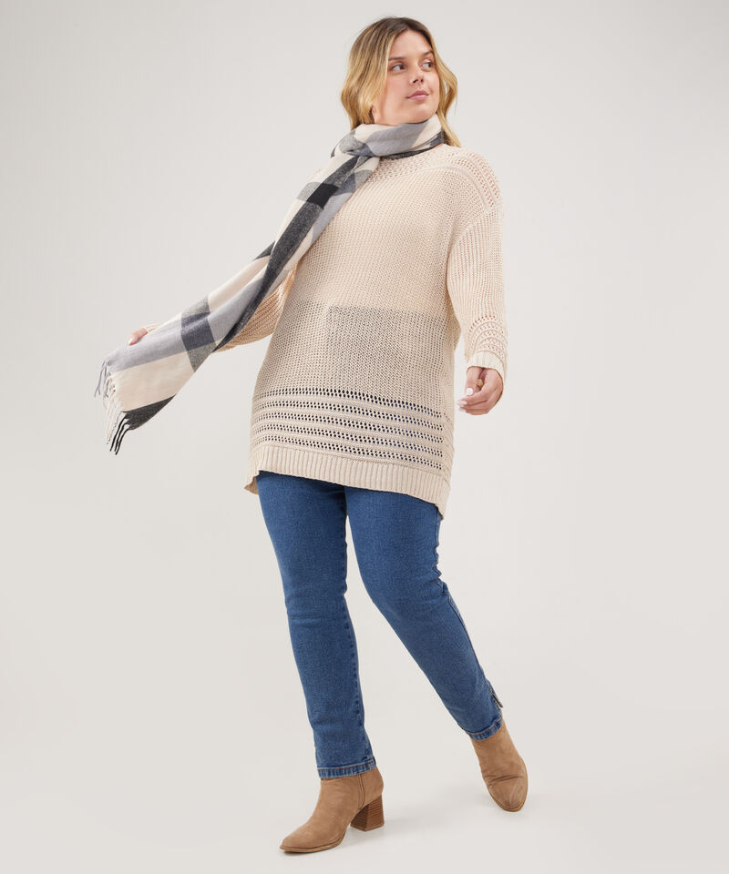 Saco Manga Larga Con Textura Escote Ojal