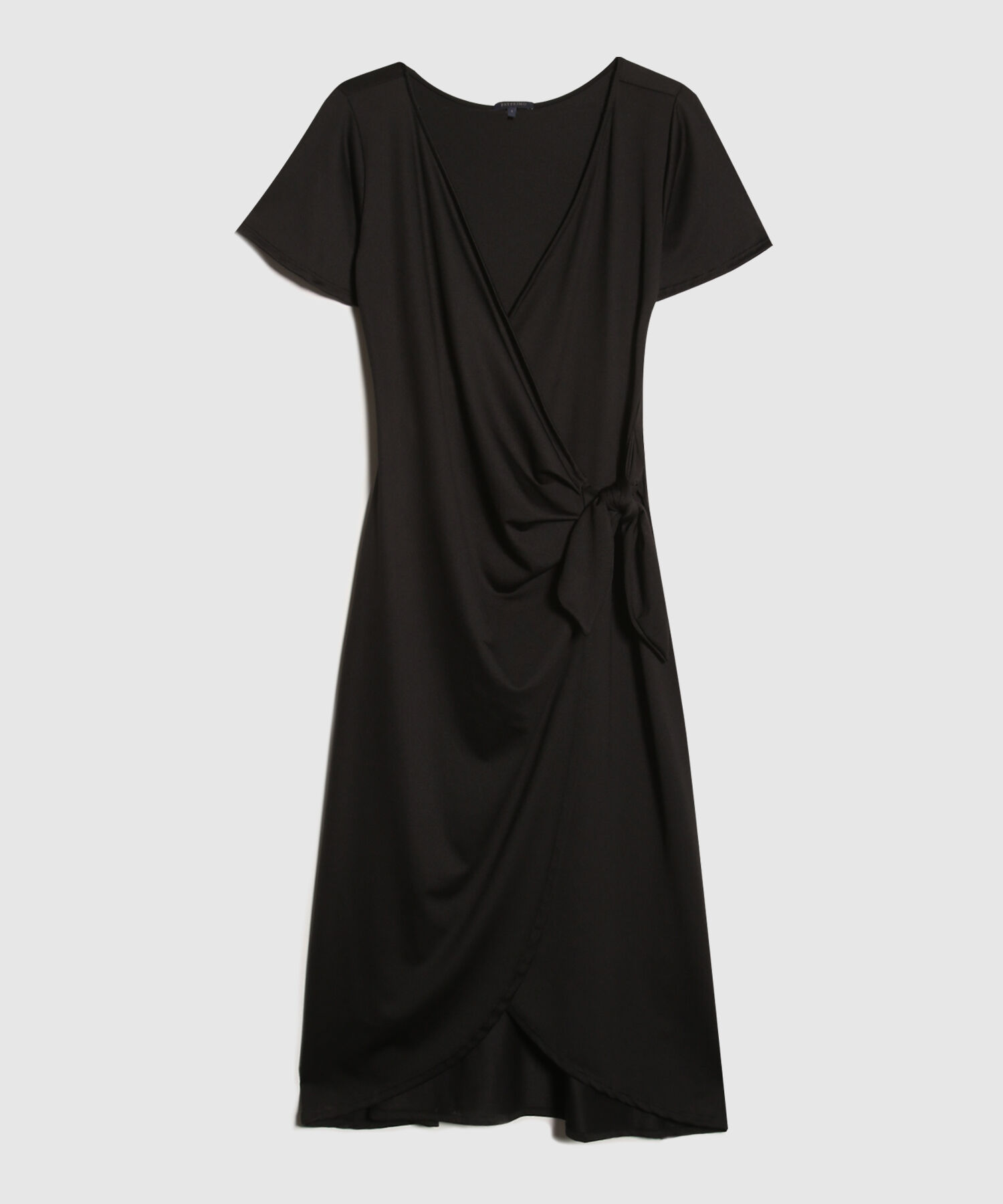 Vestido Unicolor Manga Corta, Escote En V