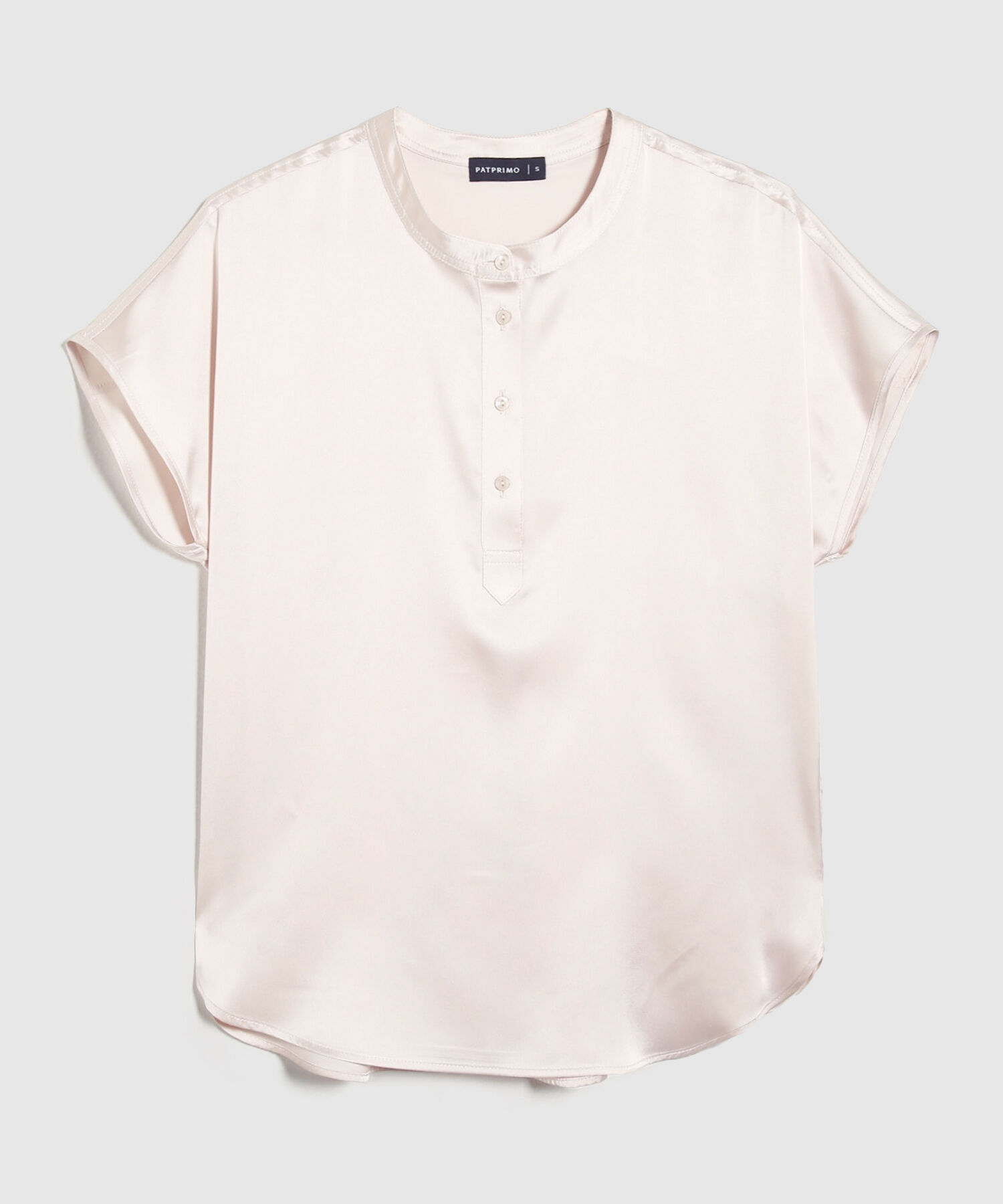 Blusa Unicolor Con Media Pechera