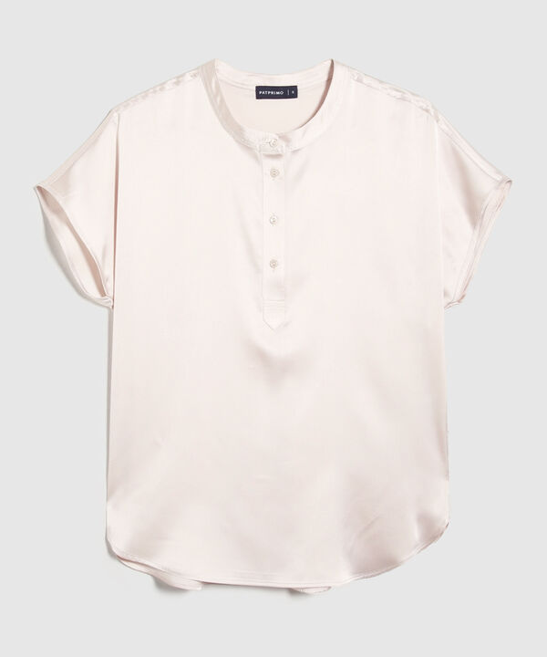 Blusa Unicolor Con Media Pechera