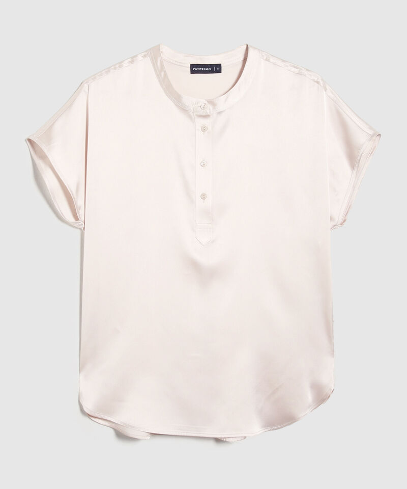 Blusa Unicolor Con Media Pechera
