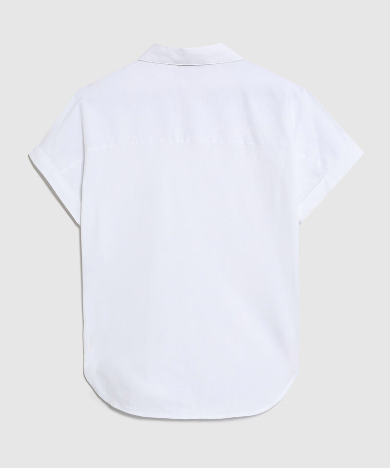 Camisa Unicolor De Manga Corta Para Mujer