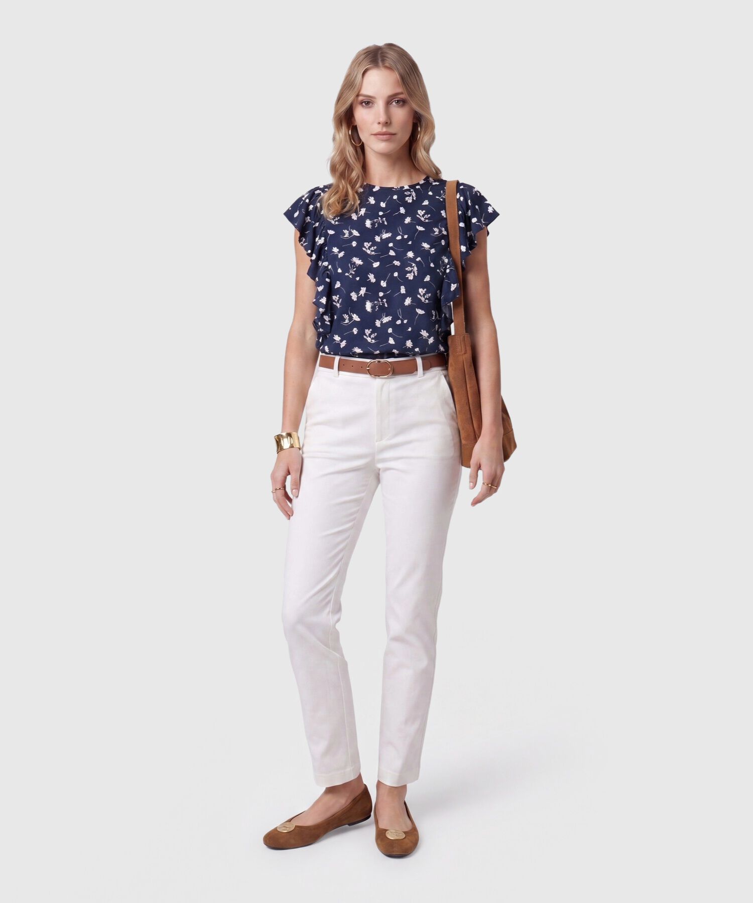 Blusa Con Volantes En Mangas Para Mujer