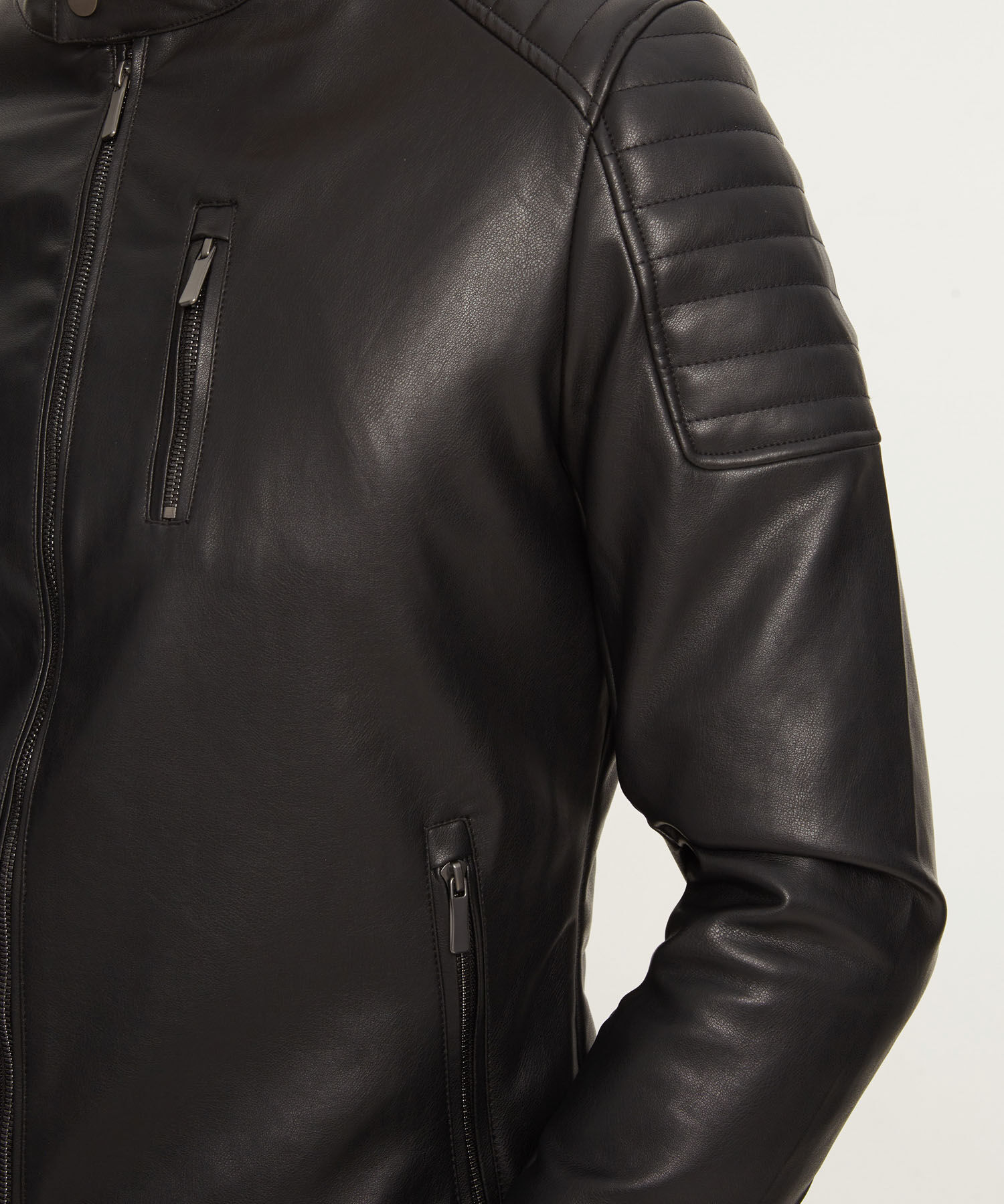 Chaqueta Pu Cuello Neru Con Cremallera