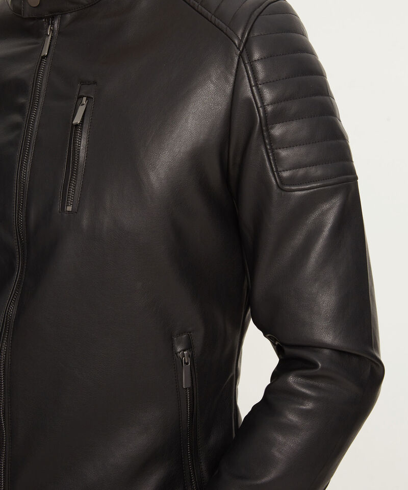 Chaqueta Pu Cuello Neru Con Cremallera