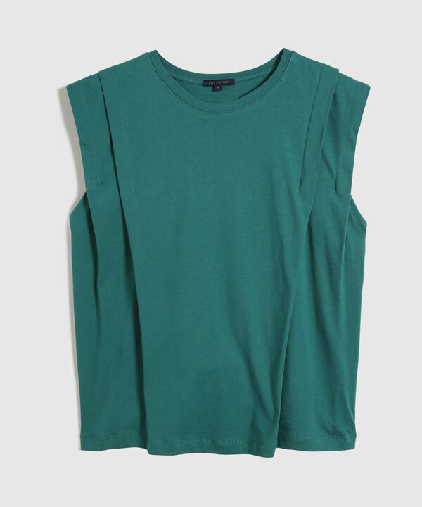 Camiseta Unicolor Con Alforzas