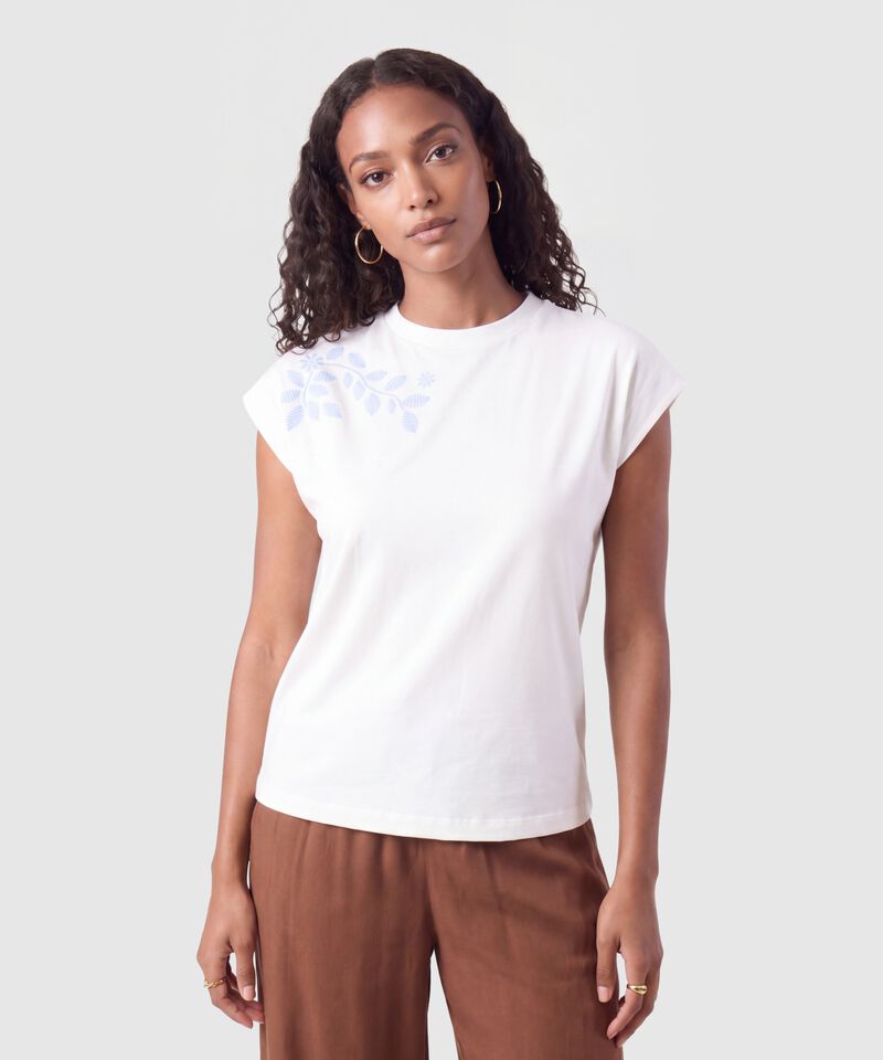 Camiseta Con Bordado Para Mujer