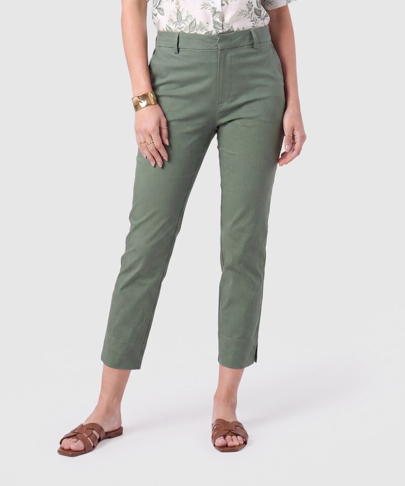 Pantal&oacute;n Capri Ajustado De Tiro Medio Mujer