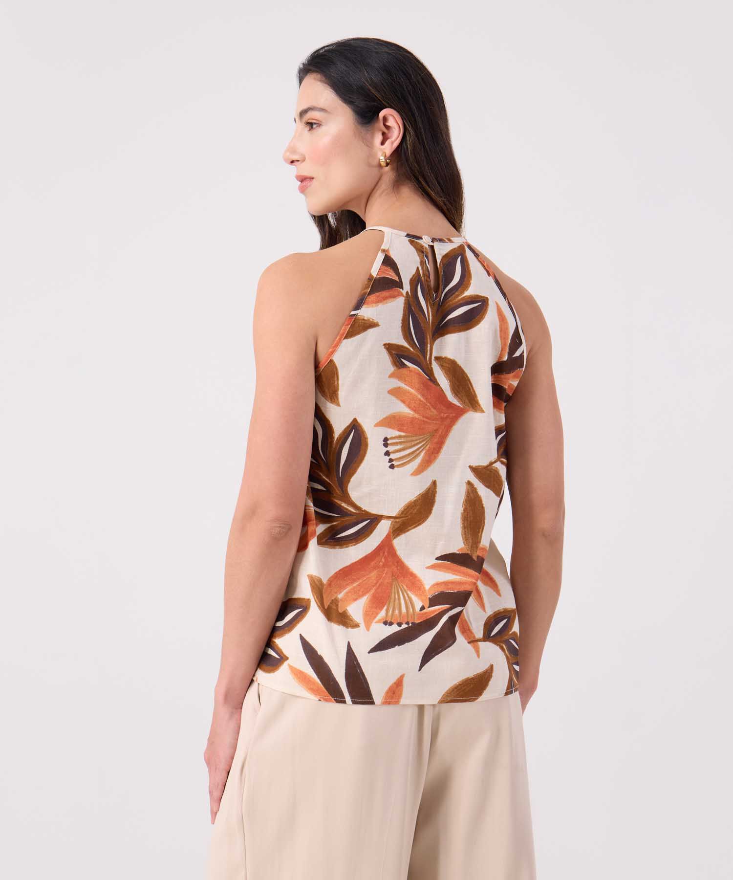 Blusa Estampada Manga Sisa 