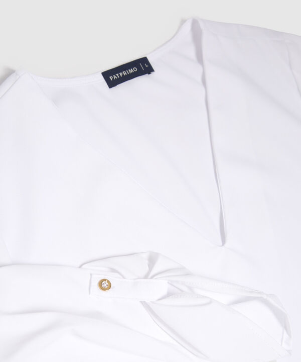 Blusa Manga 3/4 Con Charretera Unicolor image number null