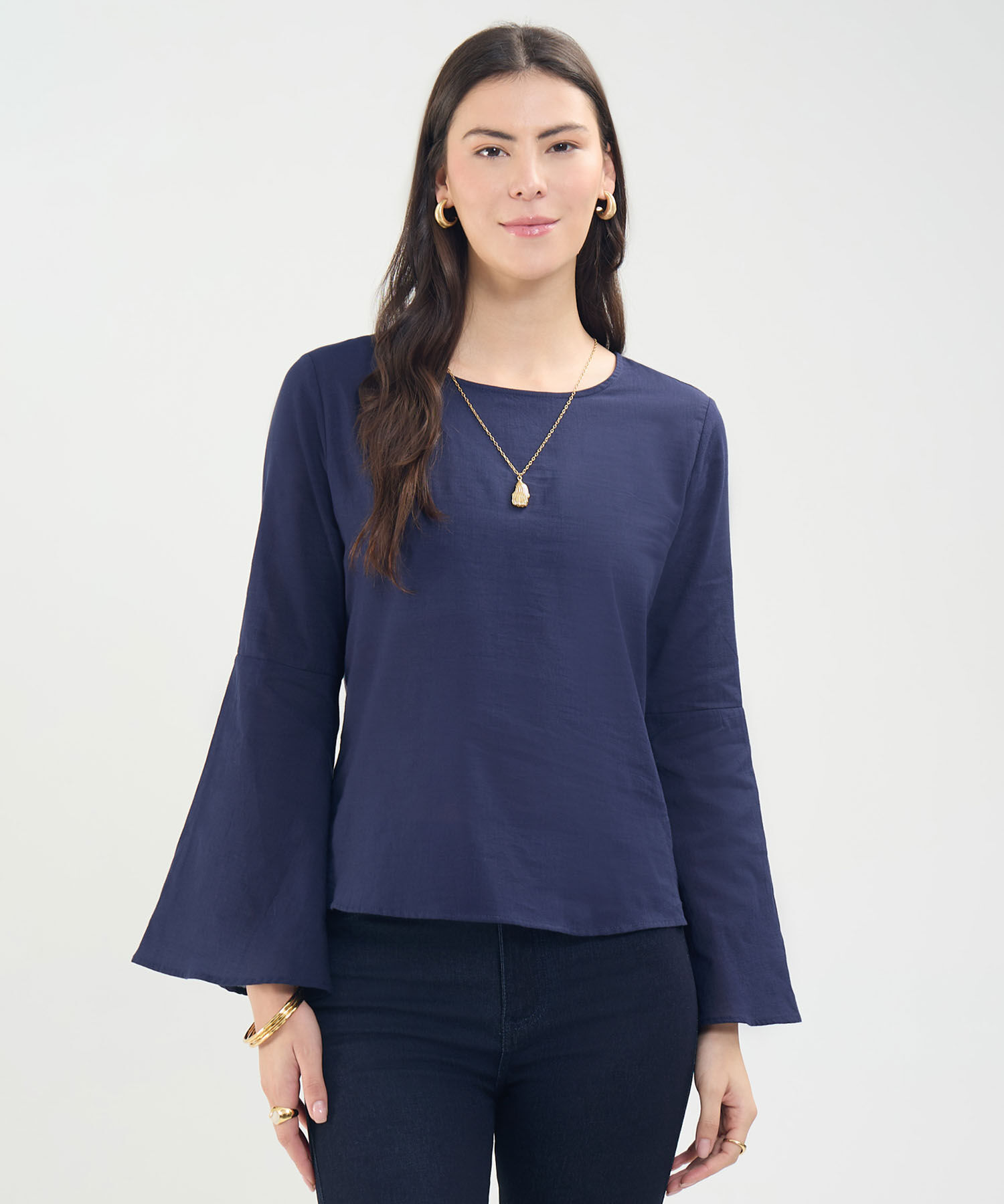 Blusa Manga Larga Acampanada