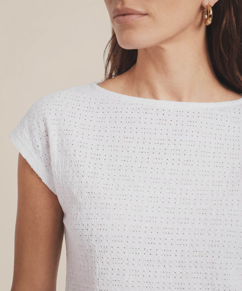Camiseta con Textura de Calados para Mujer