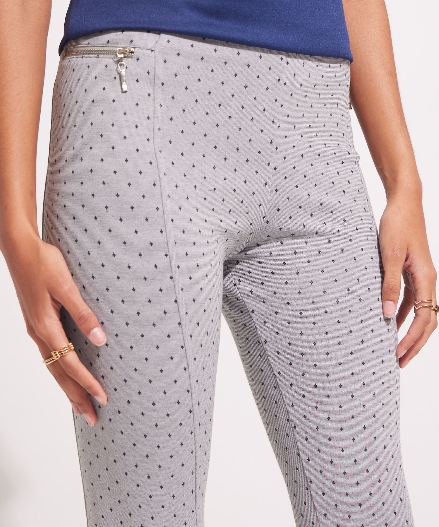 Leggings Estampado Con Cremalleras Decorativas