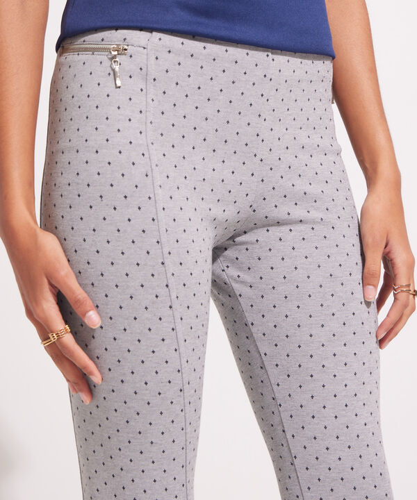 Leggings Estampado Con Cremalleras Decorativas