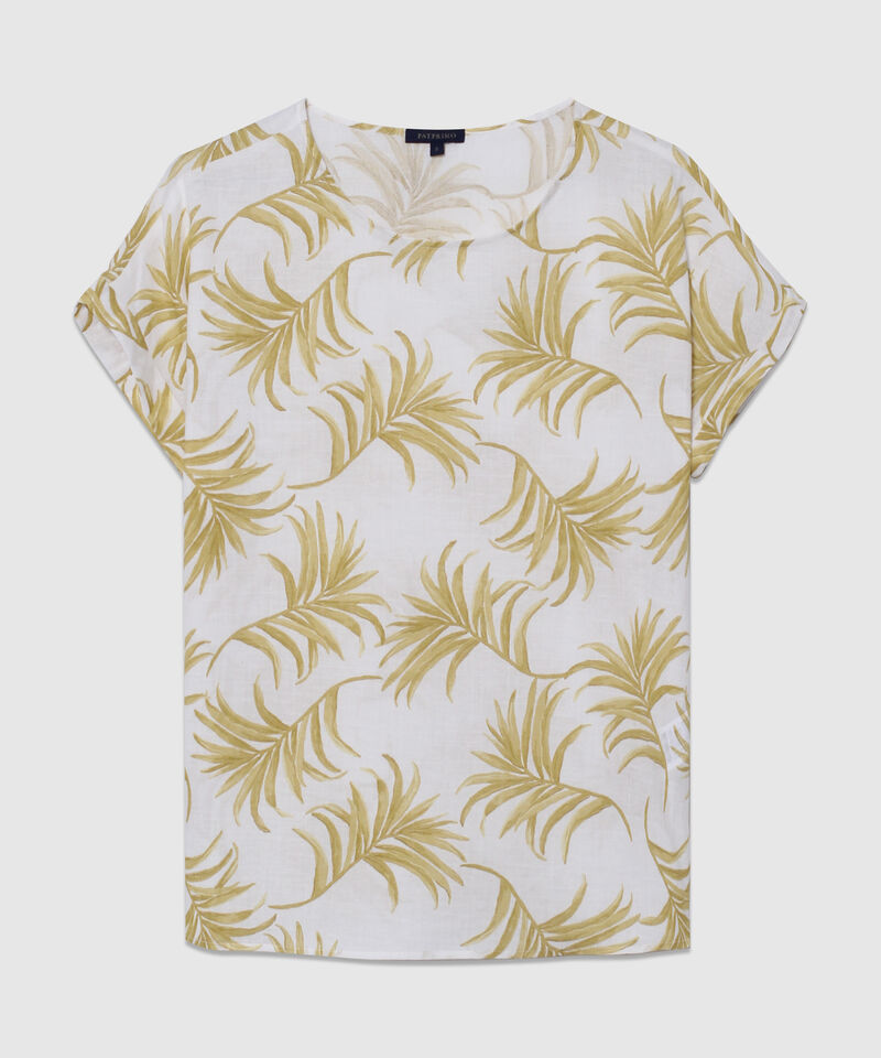 Blusa Manga Corta Corrida Estampada