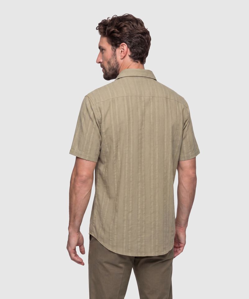 Camisa Manga Corta Texturizada Hombre