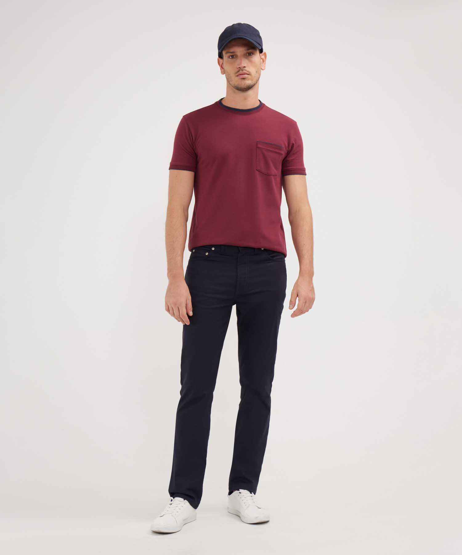 Pantalon Unicolor 5 Bolsillos, Silueta Slim Fit