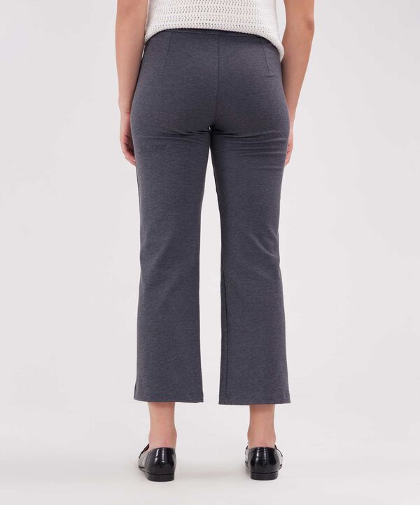 Leggins Unicolor, Tiro Alto, Bota Recta Con Simulación Bolsillos Ribete