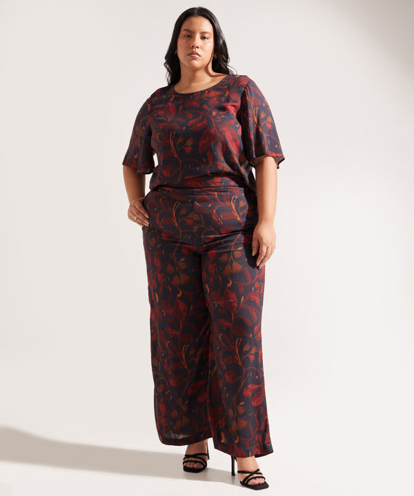 Pantalón Fluido con Estampado image number null