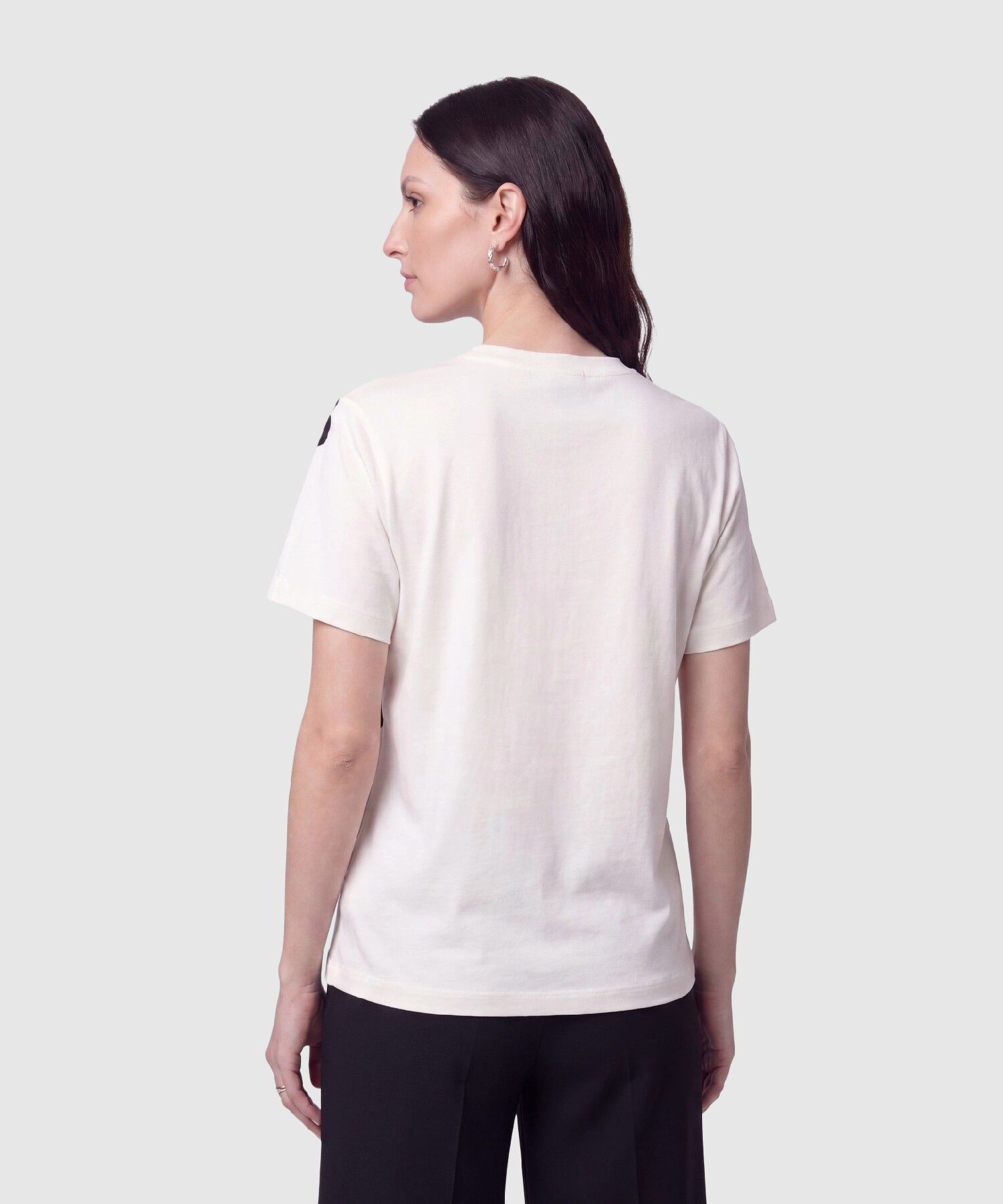 Camiseta Cuello Redondo Bordada Para Mujer
