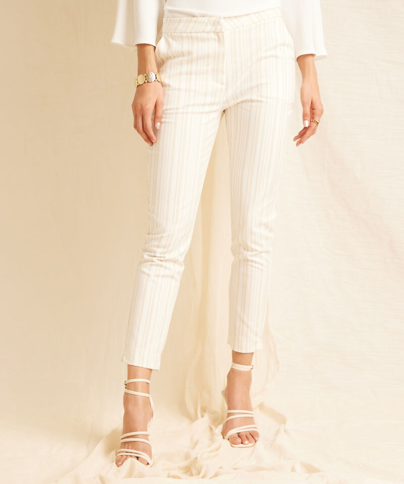 Pantalón Clásico Estampado Con Elástico Unicolor En Pretina