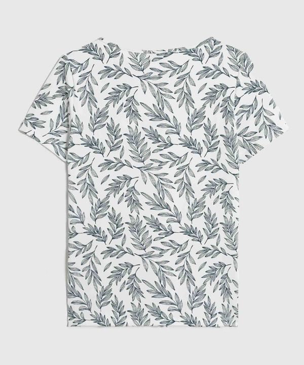 Camiseta Mujer Manga Corta Estampado Floral image number null