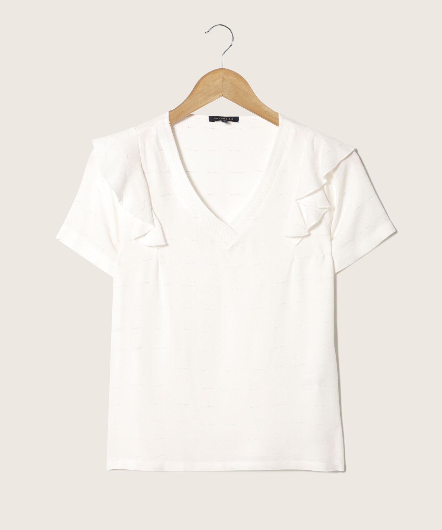 Blusa Manga Corta Con Tira Tejida