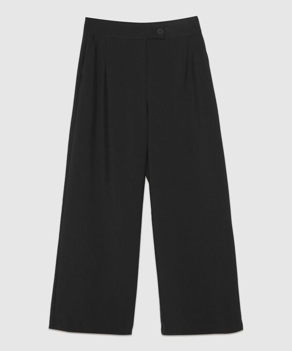 Pantalón Unicolor Con Prense En Frente