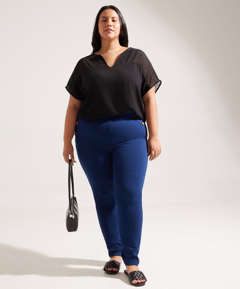 Blusa Manga Corta con Escote en V